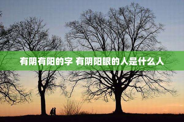 有阴有阳的字 有阴阳眼的人是什么人