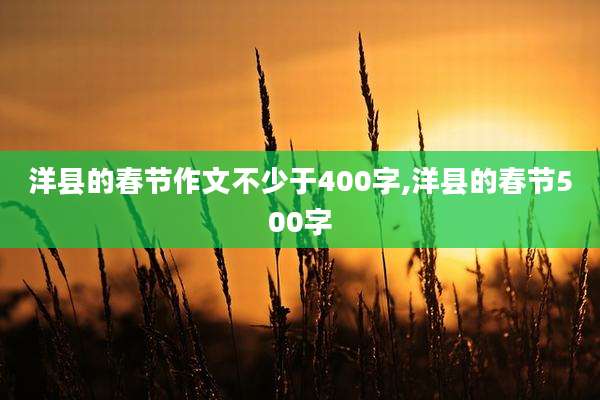 洋县的春节作文不少于400字,洋县的春节500字