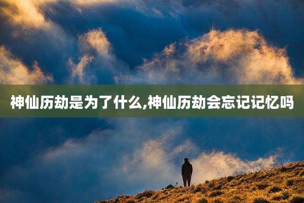 神仙历劫是为了什么,神仙历劫会忘记记忆吗