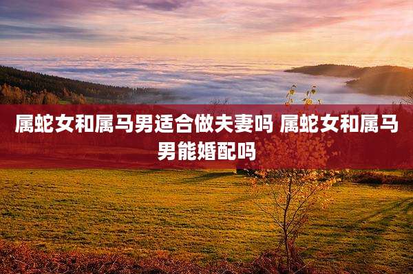 属蛇女和属马男适合做夫妻吗 属蛇女和属马男能婚配吗