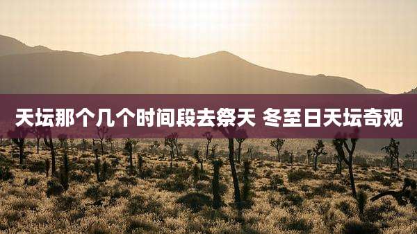 天坛那个几个时间段去祭天 冬至日天坛奇观