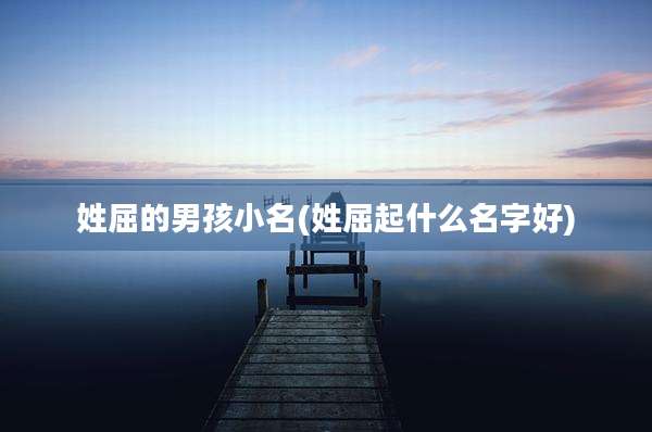 姓屈的男孩小名(姓屈起什么名字好)