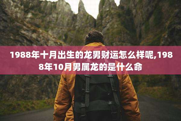 1988年十月出生的龙男财运怎么样呢,1988年10月男属龙的是什么命