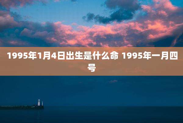 1995年1月4日出生是什么命 1995年一月四号