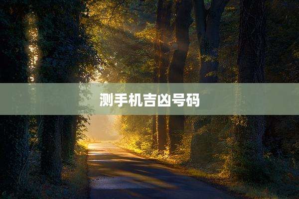 测手机吉凶号码