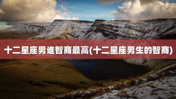 十二星座男谁智商最高(十二星座男生的智商)