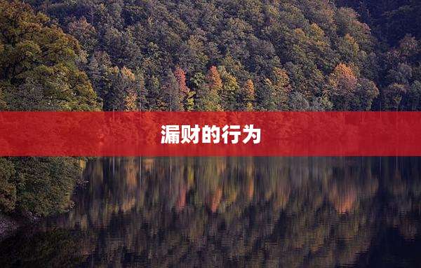 漏财的行为