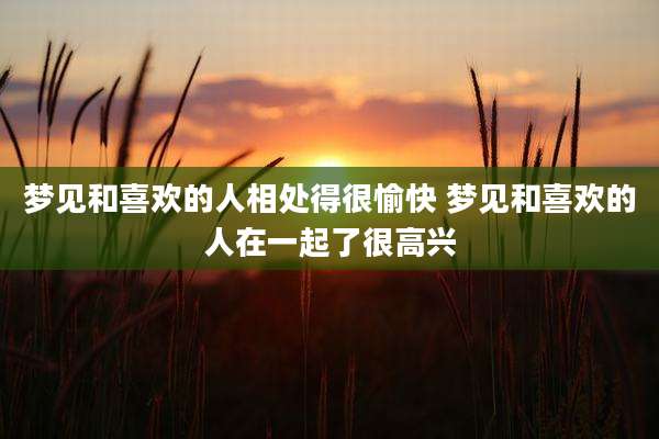 梦见和喜欢的人相处得很愉快 梦见和喜欢的人在一起了很高兴