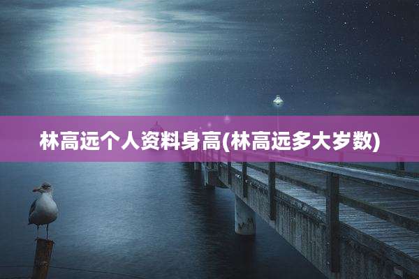林高远个人资料身高(林高远多大岁数)