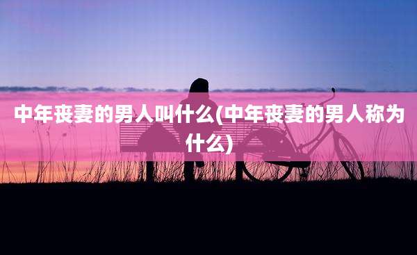 中年丧妻的男人叫什么(中年丧妻的男人称为什么)