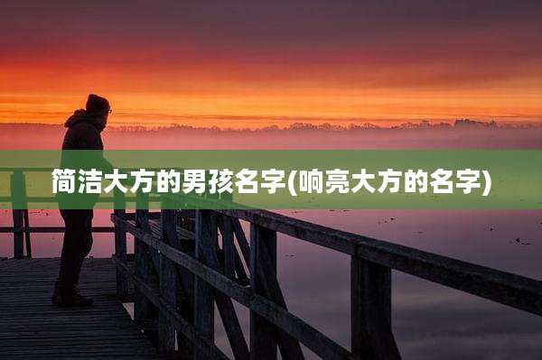 简洁大方的男孩名字(响亮大方的名字)