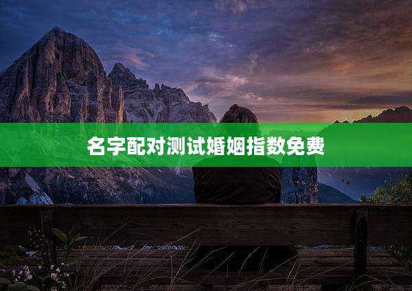 名字配对测试婚姻指数免费