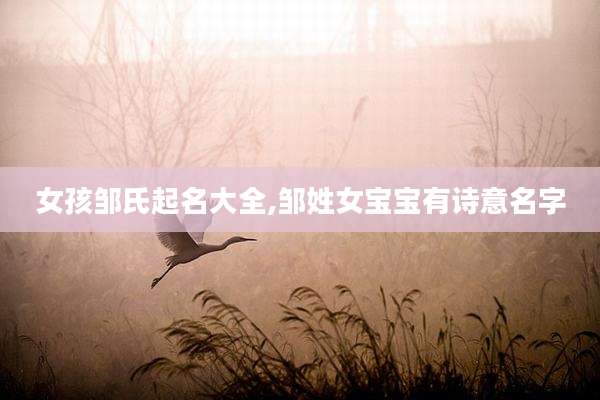 女孩邹氏起名大全,邹姓女宝宝有诗意名字