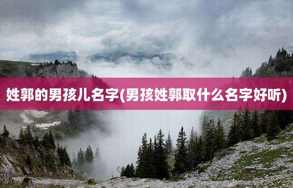 姓郭的男孩儿名字(男孩姓郭取什么名字好听)