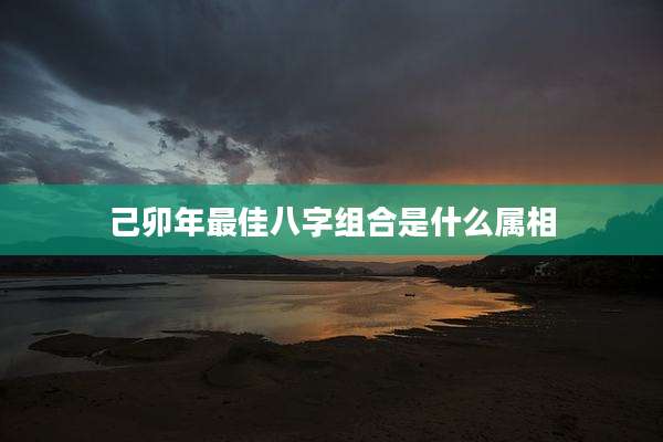 己卯年最佳八字组合是什么属相