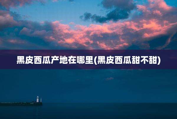 黑皮西瓜产地在哪里(黑皮西瓜甜不甜)