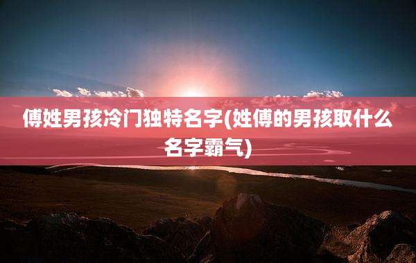 傅姓男孩冷门独特名字(姓傅的男孩取什么名字霸气)