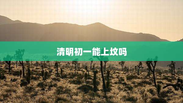 清明初一能上坟吗