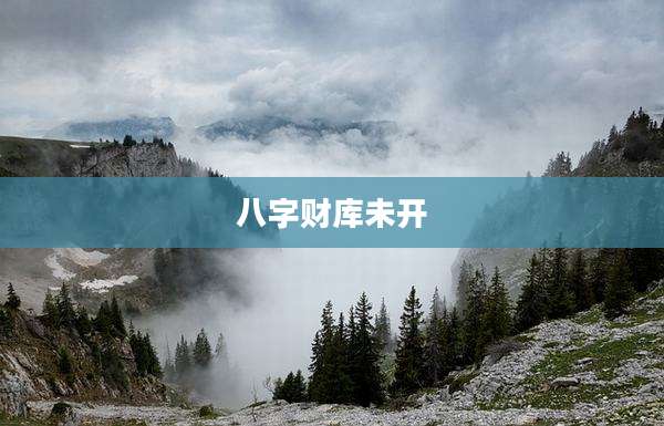 八字财库未开