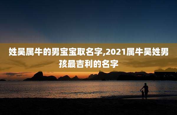 姓吴属牛的男宝宝取名字,2021属牛吴姓男孩最吉利的名字