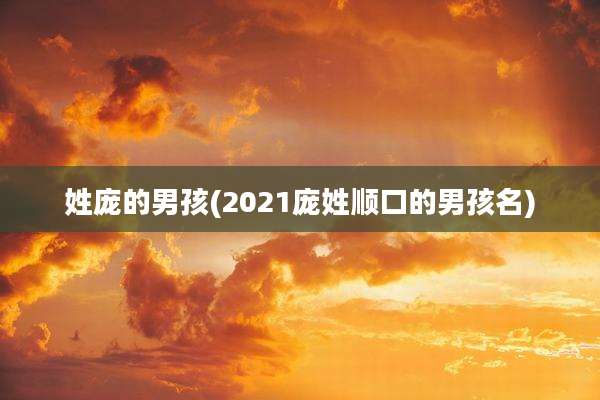 姓庞的男孩(2021庞姓顺口的男孩名)