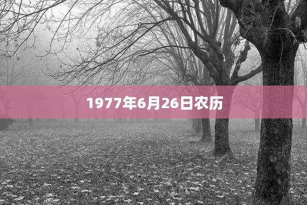 1977年6月26日农历
