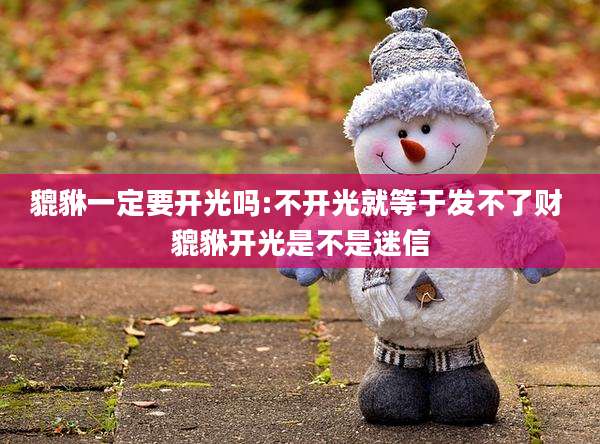 貔貅一定要开光吗:不开光就等于发不了财 貔貅开光是不是迷信