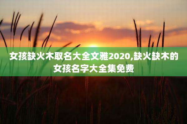女孩缺火木取名大全文雅2020,缺火缺木的女孩名字大全集免费