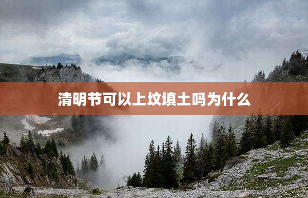 清明节可以上坟填土吗为什么