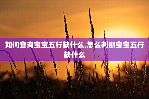 如何查询宝宝五行缺什么,怎么判断宝宝五行缺什么