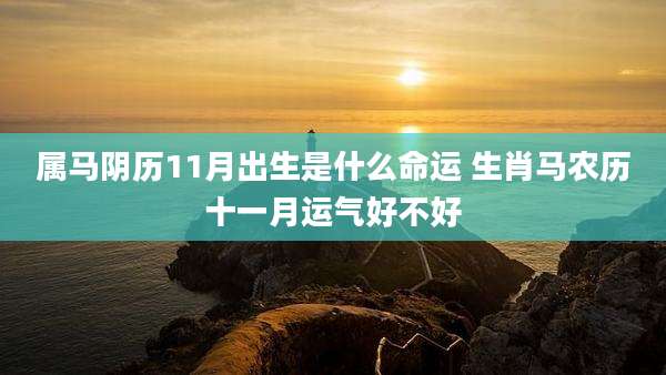 属马阴历11月出生是什么命运 生肖马农历十一月运气好不好