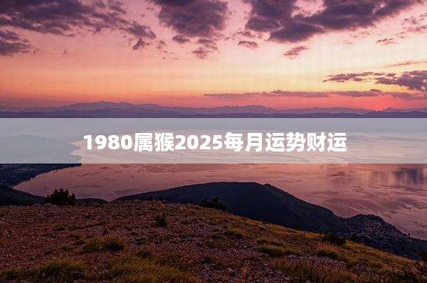 1980属猴2025每月运势财运