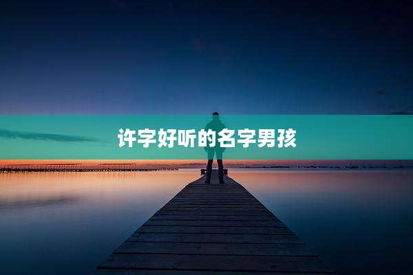 许字好听的名字男孩
