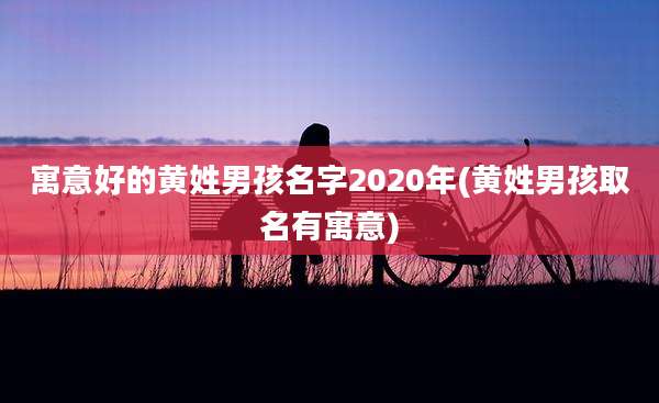寓意好的黄姓男孩名字2020年(黄姓男孩取名有寓意)