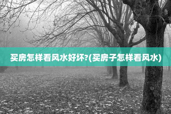 买房怎样看风水好坏?(买房子怎样看风水)