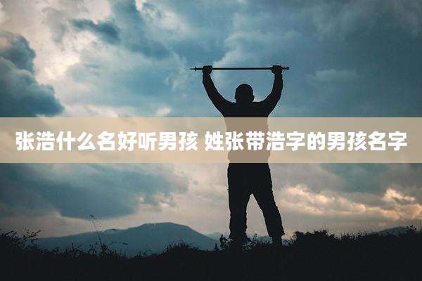 张浩什么名好听男孩 姓张带浩字的男孩名字