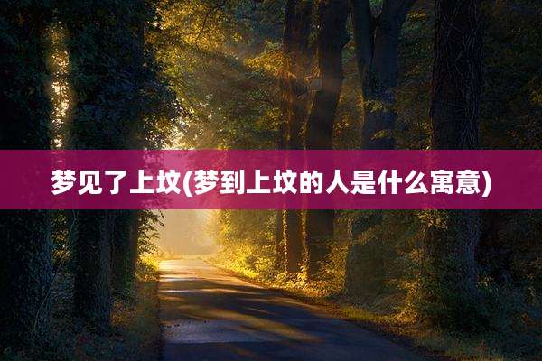 梦见了上坟(梦到上坟的人是什么寓意)