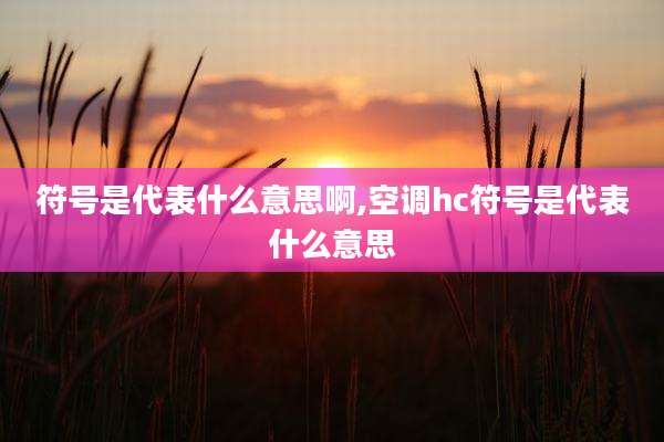 符号是代表什么意思啊,空调hc符号是代表什么意思