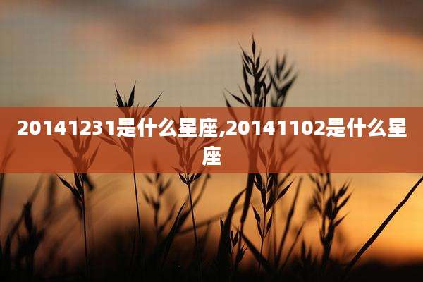 20141231是什么星座,20141102是什么星座