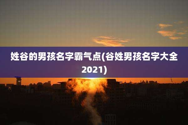 姓谷的男孩名字霸气点(谷姓男孩名字大全2021)