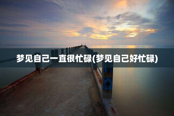 梦见自己一直很忙碌(梦见自己好忙碌)
