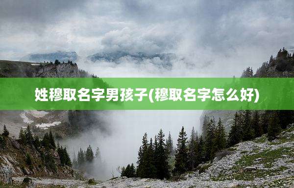 姓穆取名字男孩子(穆取名字怎么好)