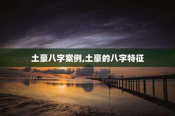 土豪八字案例,土豪的八字特征