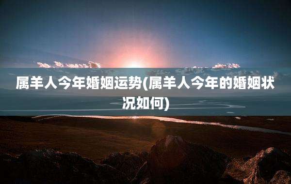 属羊人今年婚姻运势(属羊人今年的婚姻状况如何)