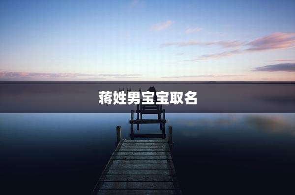 蒋姓男宝宝取名