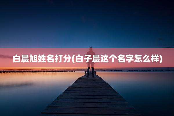 白晨旭姓名打分(白子晨这个名字怎么样)
