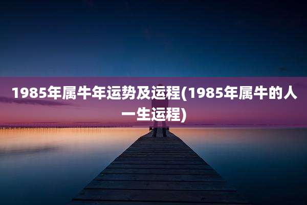 1985年属牛年运势及运程(1985年属牛的人一生运程)