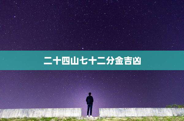 二十四山七十二分金吉凶
