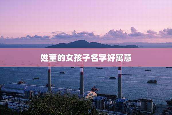 姓董的女孩子名字好寓意