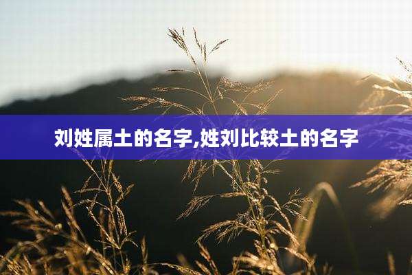 刘姓属土的名字,姓刘比较土的名字